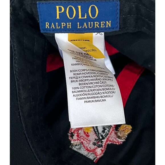 Vintage Polo Sport Hat Cap Strap Back Blue USA Flag One Size Cotton Dad - Picture 9 of 10